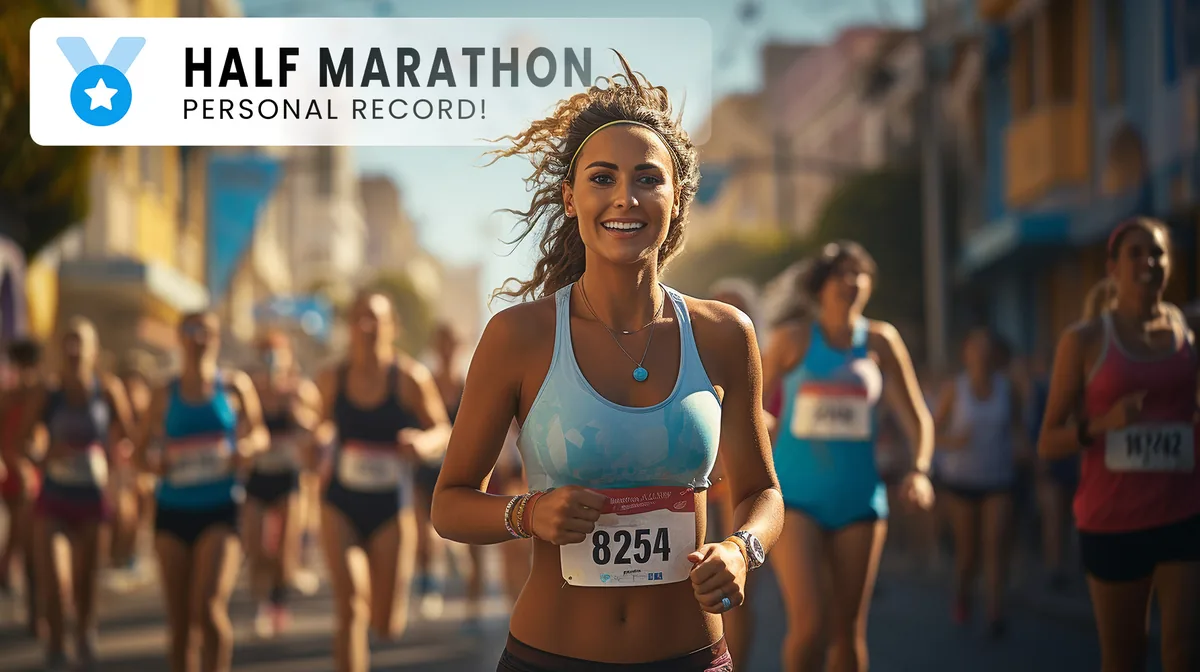 Runner achieving personal record at race