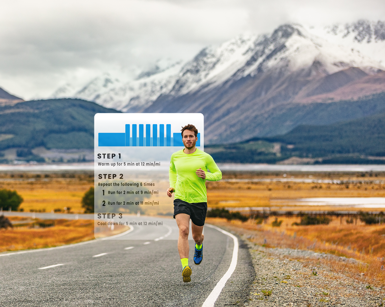 Structured workout with mountain runner